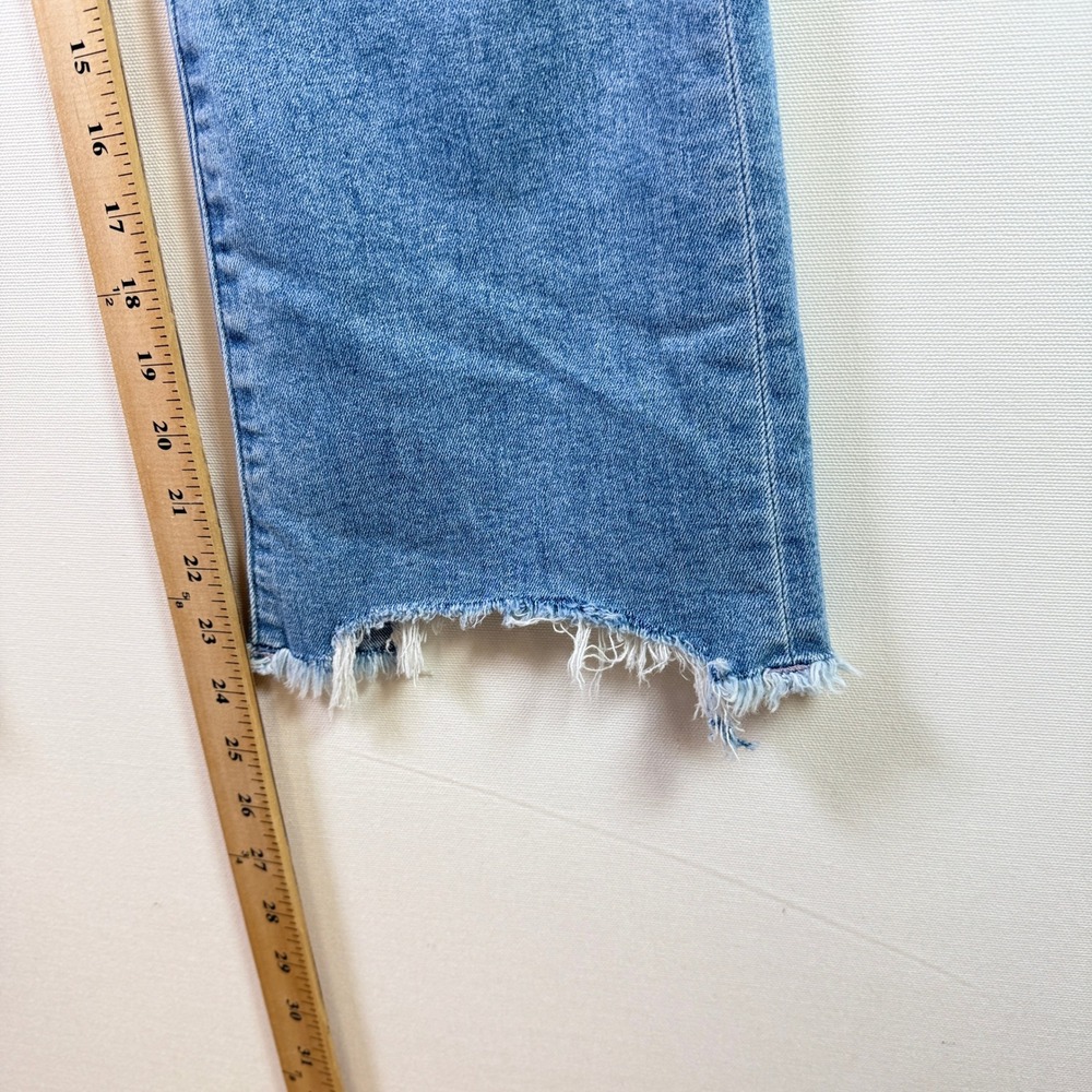 LOFT Blue High Waist Flare Crop Raw Step Hem Jeans 31/12P - Picture 7 of 7
